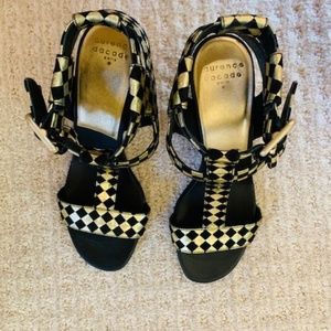 Laurence Dacade Diamond Print Leather Sandals